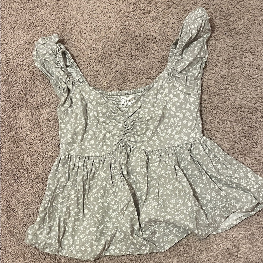 Floral Gray Women's Top